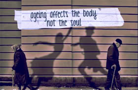 身體會隨著年紀老化，但我們的靈魂決不會此而衰老。